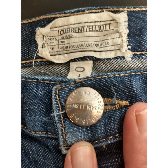 Current/Elliott Button Fly Medium Wash Slim fit Jeans, women's size 26 - Picture 6 of 11